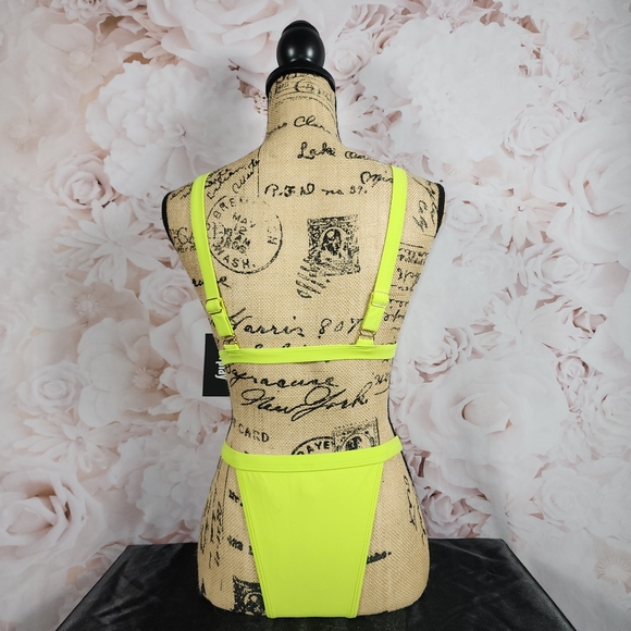 Medium Bright Green High Waist Cheeky Forplay Bikini - Picture 5 of 7